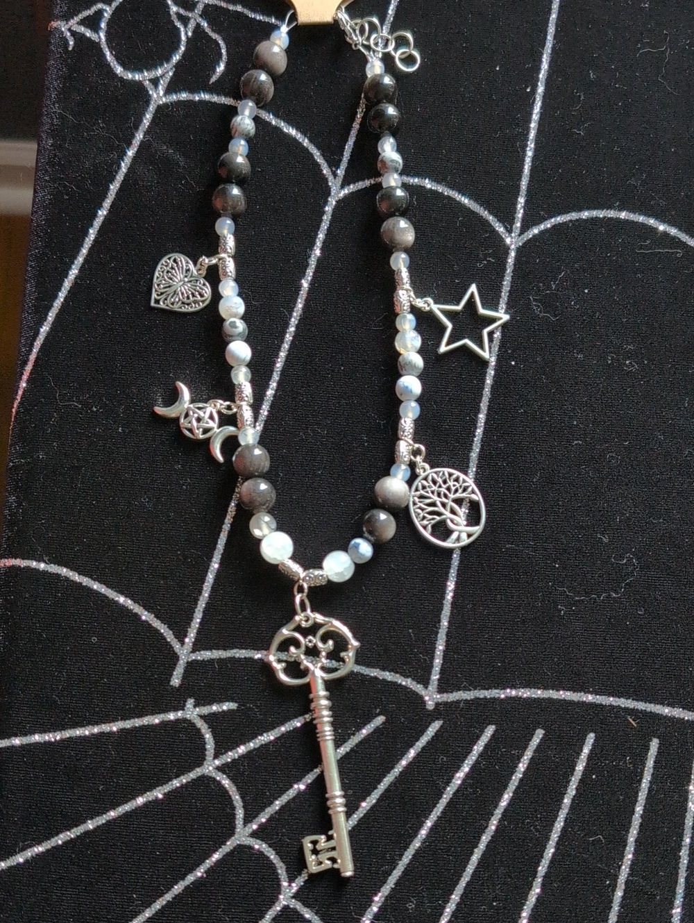 Multi Charm Multi Stone Choker